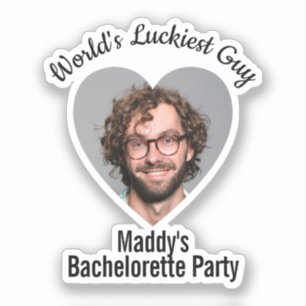Funny Bachelorette Party Groom's Face Individual Sticker