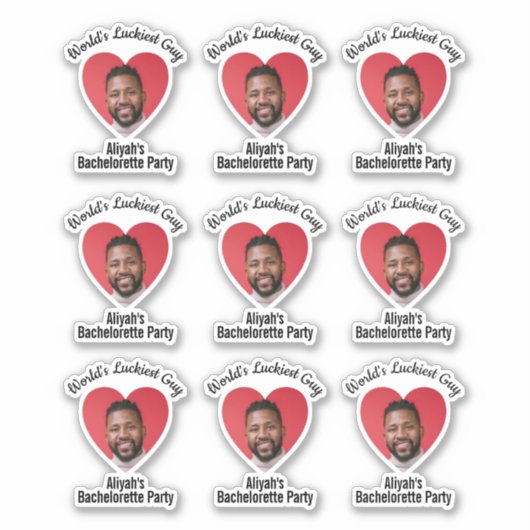 Funny Bachelorette Party Groom's Face Sticker (Voorkant)