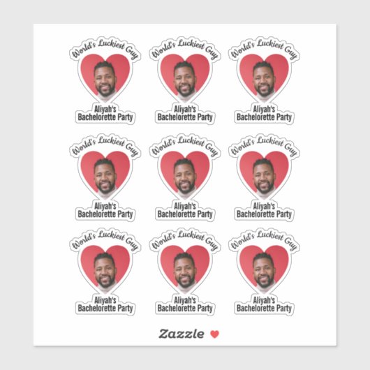 Funny Bachelorette Party Groom's Face Sticker (Vel)