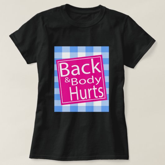Funny Back & Body Hurts-kerstfamilie T-shirt (Design voorkant)