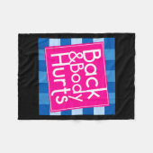 Funny Back Body Hurts Quote Exercise Workout Gym  Fleece Deken (Voorkant (Horizontaal))