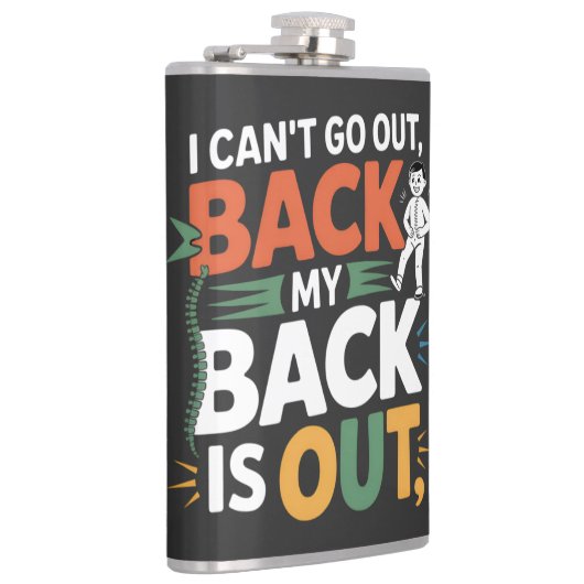 Funny Back Pain Chiropractic Quote Heupfles (Rechts)