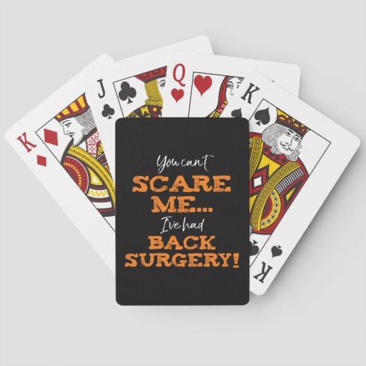 Funny Back Surgery Recovery ‘Scare’ Pokerkaarten (Achterkant)