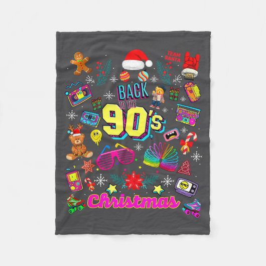 Funny Back To 90's Christmas Nostalgia Quotes Grap Fleece Deken (Voorkant)
