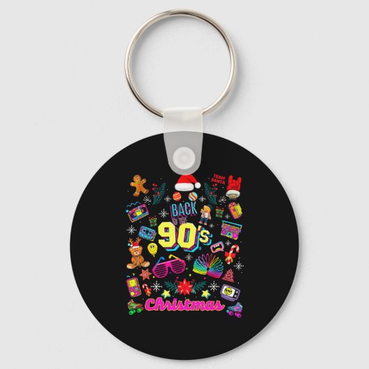Funny Back To 90's Christmas Nostalgia Quotes Grap Sleutelhanger (Voorkant)