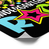 Funny Back To School Lightning Bolt Kindergarten R Poster (Hoek)