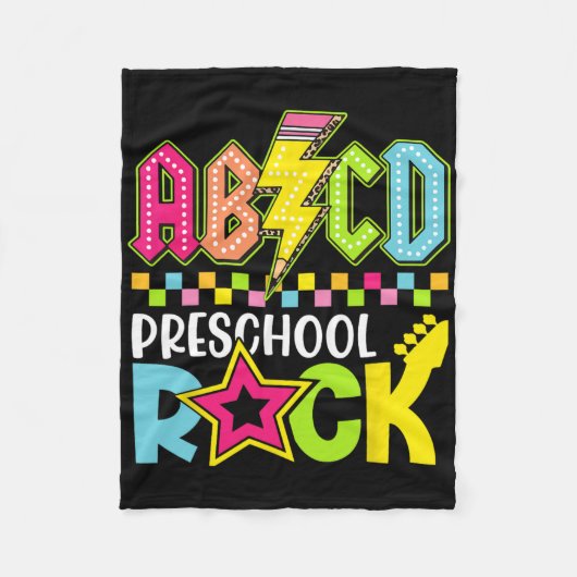Funny Back To School Lightning Bolt Preschool Rock Fleece Deken (Voorkant)