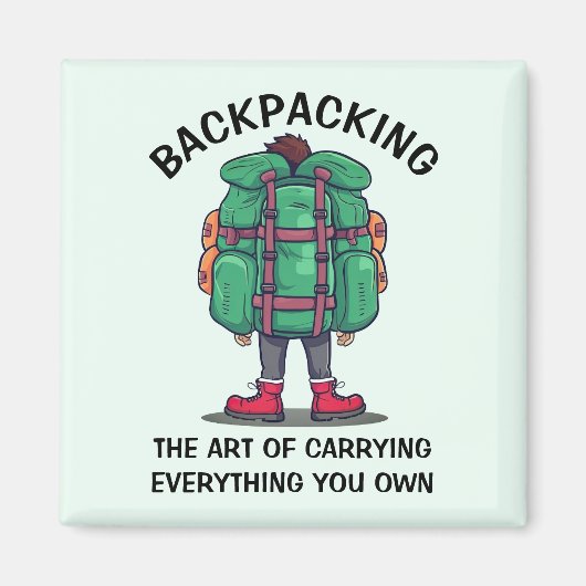 Funny Backpackaging Magneet (Voorkant)