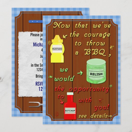 Funny Backyard Barbecue Party Pun Kaart (Voorkant / Achterkant)