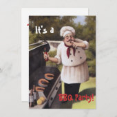 Funny Backyard BBQ Party nodigt uit Kaart (Voorkant / Achterkant)