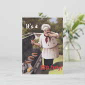 Funny Backyard BBQ Party nodigt uit Kaart (Staand voorkant)
