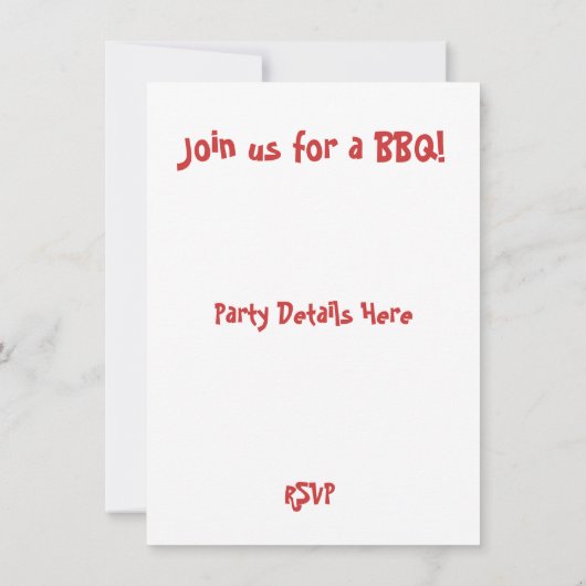 Funny Backyard BBQ Party nodigt uit Kaart (Achterkant)