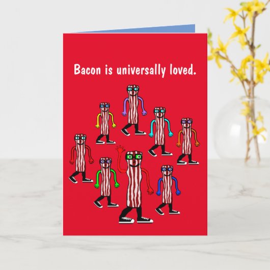 Funny Bacon Birthday Card Kaart (Gele Bloem)