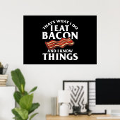Funny Bacon Cured Pork Strips Vlees Poster (Thuiskantoor)