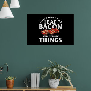Funny Bacon Cured Pork Strips Vlees Poster