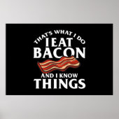 Funny Bacon Cured Pork Strips Vlees Poster (Voorkant)