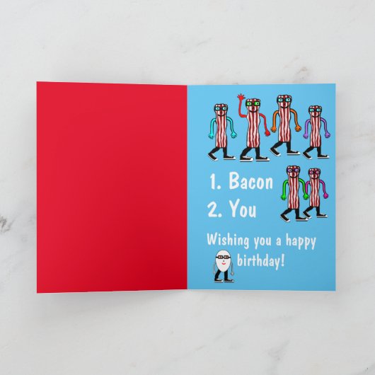 Funny Bacon & Egg Birthday Card Gift Kaart (Binnen)