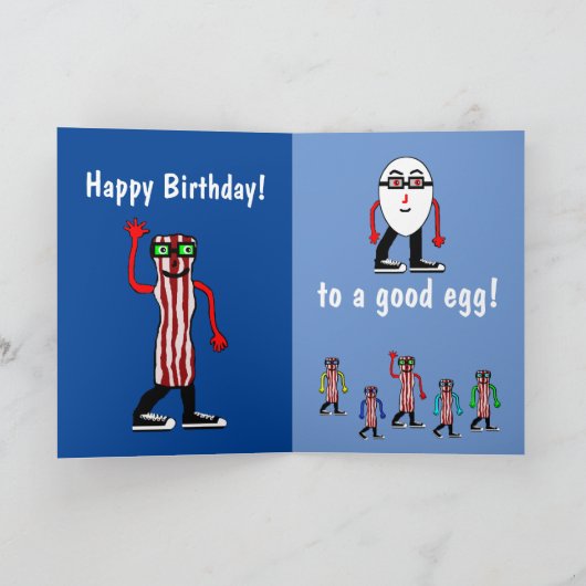 Funny Bacon & Egg Birthday Card Gift Kaart (Binnen)