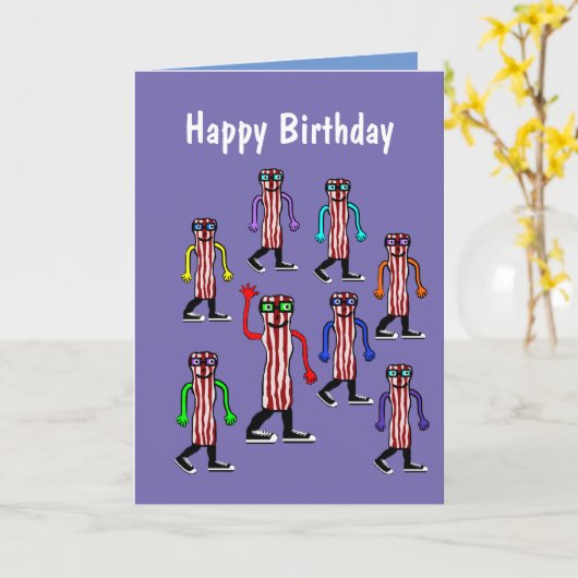 Funny Bacon & Egg Birthday Card Gift Kaart (Gele Bloem)