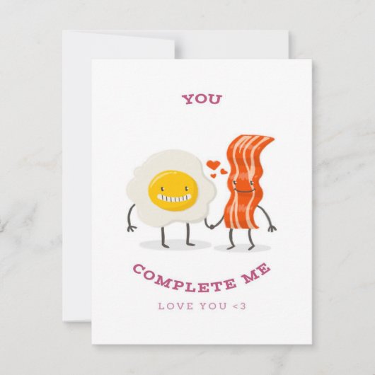 Funny Bacon Egg Complete | Beste cadeau voor stude Kaart (Voorkant)