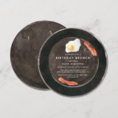 Funny Bacon & Eggs Schattigee Waterverf Verjaardag Kaart (Voorkant / Achterkant)