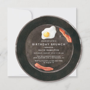 Funny Bacon & Eggs Schattigee Waterverf Verjaardag Kaart