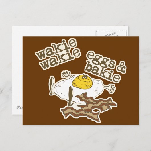 Funny Bacon en Eggs Briefkaart (Voorkant / Achterkant)