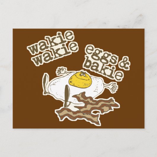 Funny Bacon en Eggs Briefkaart (Voorkant)