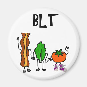 Funny Bacon, Lettuce en Tomato Cartoon Magneet