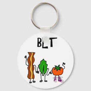Funny Bacon, Lettuce en Tomato Cartoon Sleutelhanger