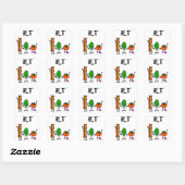 Funny Bacon, Lettuce en Tomato Cartoon Vierkante Sticker (Vel)