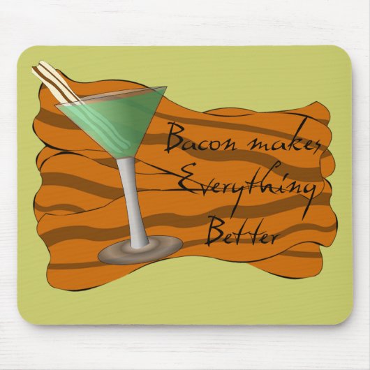 Funny Bacon Martini Mousepad Muismat (Voorkant)