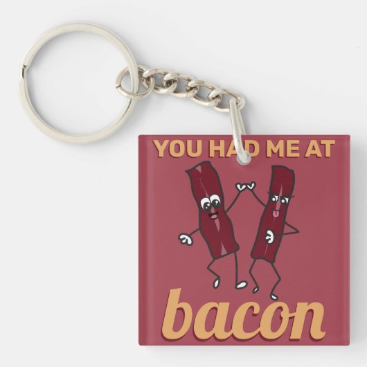 Funny Bacon Meme ObSession Cute Couple BFF Foodie Sleutelhanger (Voorkant)