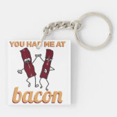 Funny Bacon Meme ObSession Cute Couple BFF Foodie Sleutelhanger (Achterkant)