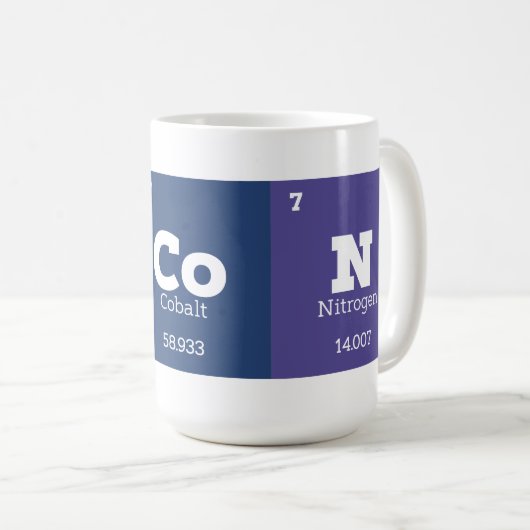 Funny Bacon Periodic Table Elements Koffiemok (Voorkant rechts)