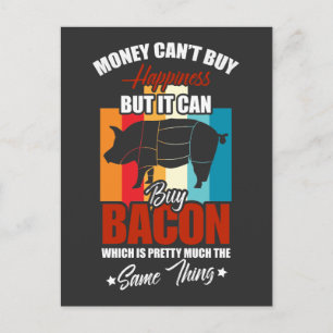 Funny Bacon Quote voor BBQ Grillmaster Briefkaart