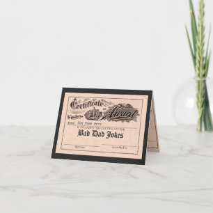 Funny Bad Dad Jokes Award Kaart