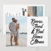 Funny Bad Dance Moves Photo Wedding Save The Date (Voorkant / Achterkant)