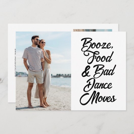 Funny Bad Dance Moves Photo Wedding Save The Date (Voorkant / Achterkant)