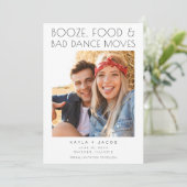 Funny Bad Dance Moves Photo Wedding Save the Date Aankondiging (Staand voorkant)