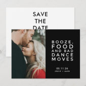Funny Bad Dance Moves Photo Wedding Save the Date Aankondiging (Voorkant / Achterkant)