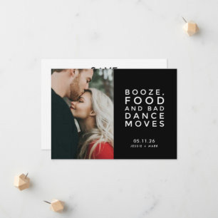 Funny Bad Dance Moves Photo Wedding Save the Date Aankondiging