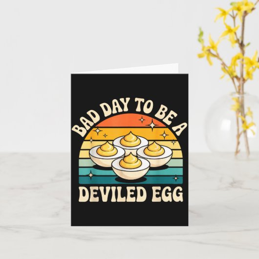 Funny Bad Day To Be A Deviled Egg Meme Kaart (Gele Bloem)