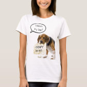 Funny Bad Dog Puppy where is My Shoe T-Shirt (Voorkant)