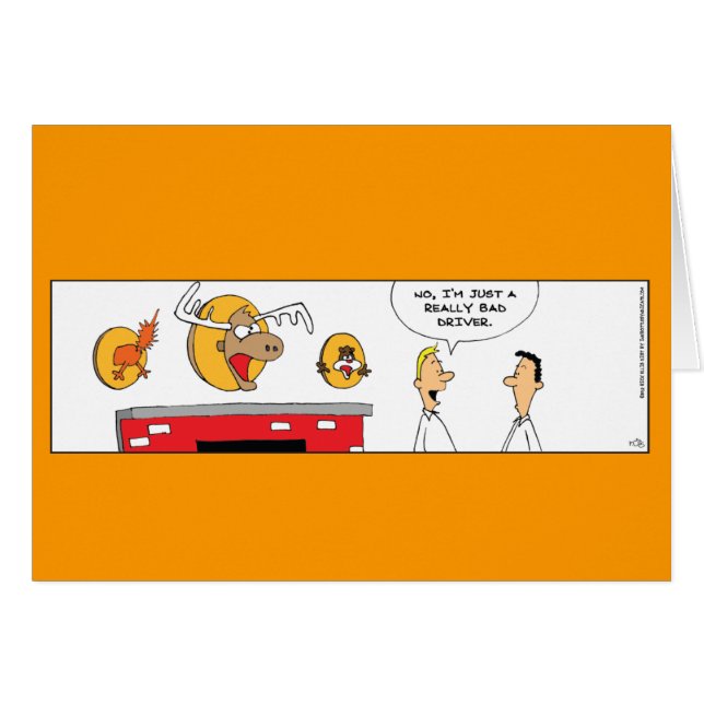 Funny Bad Driver Kaart (Voorkant Horizontaal)