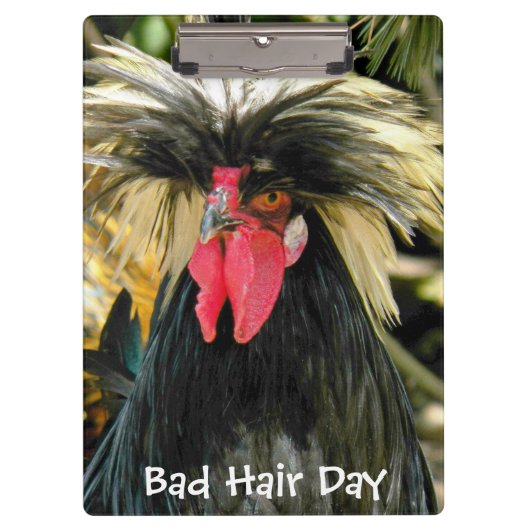 Funny Bad Hair Day Chicken Meme Klembord (Voorkant)