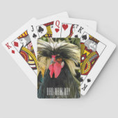 Funny Bad Hair Day Chicken Meme Pokerkaarten (Achterkant)
