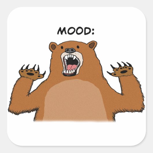 Funny Bad Mood Beer Vierkante Sticker (Voorkant)
