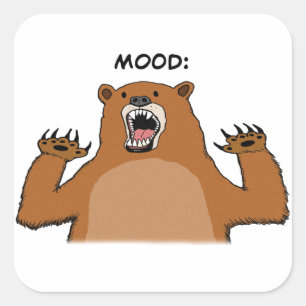 Funny Bad Mood Beer Vierkante Sticker