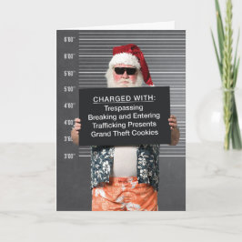 Funny Bad Santa Kerstmis Wenskaart Feestdagen Kaart